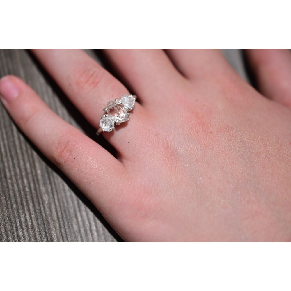 Unique Engagement Ring, Diamond Ring, raw stone ring, Anniversary Ring, Diamond - Picture 3 of 3